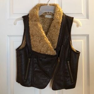 CostaBlanca faux leather shearling vest